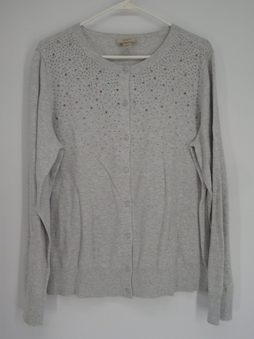 Ann Taylor Loft Women's  Fall Long Sleeve Gray Cardigan Sweater Size XL NWT